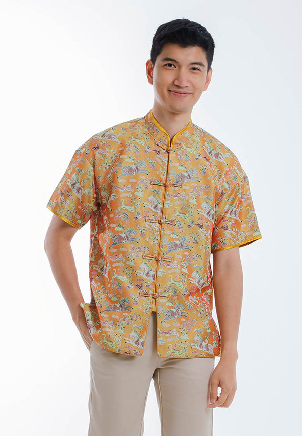 Byford CNY Tang Fu Lelaki | Byford Mens Tang Fu Jacquard Short Sleeve - 3426906Z