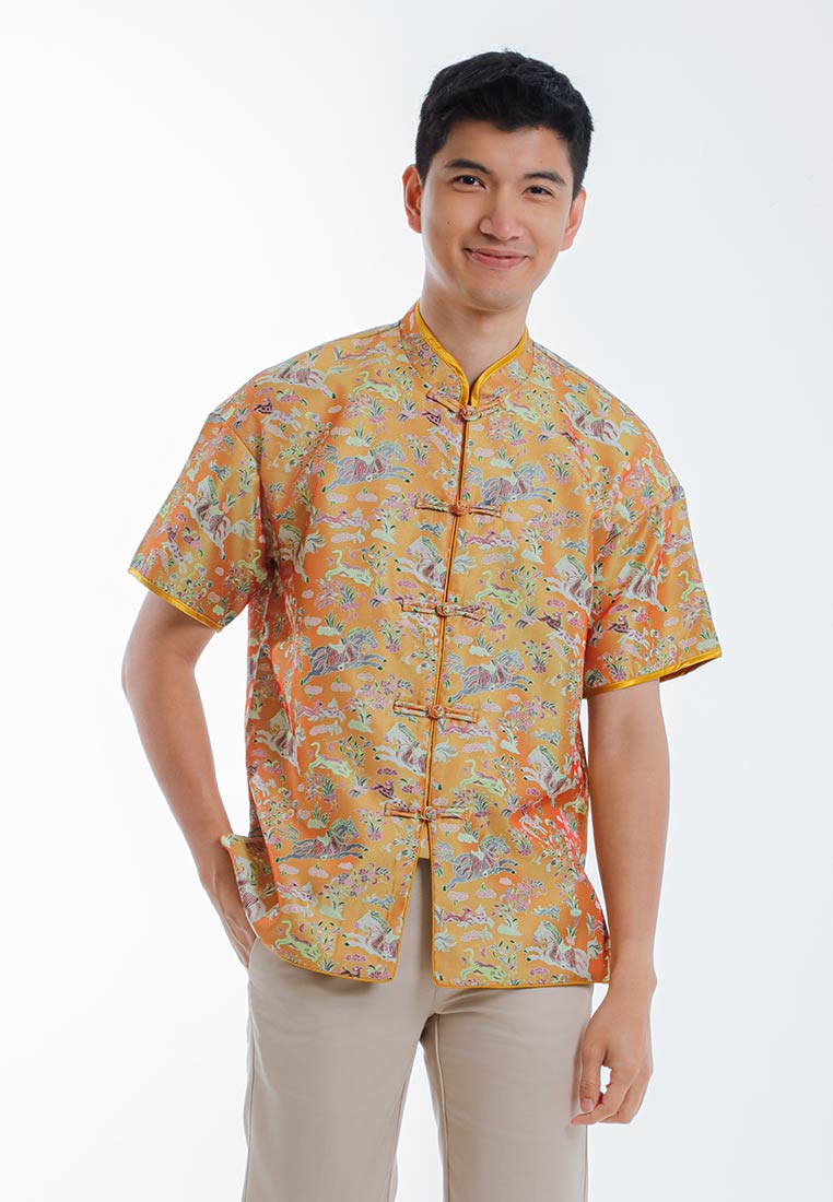 Byford CNY Tang Fu Lelaki | Byford Mens Tang Fu Jacquard Short Sleeve - 3426906Z