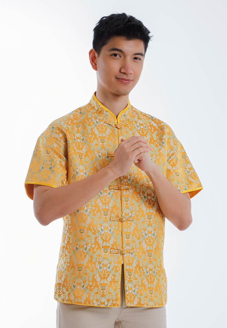 Byford CNY Tang Fu Lelaki | Byford Mens Tang Fu Jacquard Short Sleeve - 3426902Z