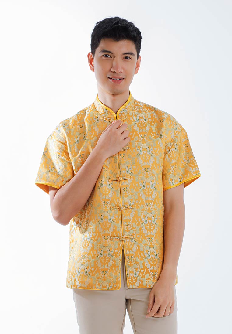 Byford CNY Tang Fu Lelaki | Byford Mens Tang Fu Jacquard Short Sleeve - 3426902Z