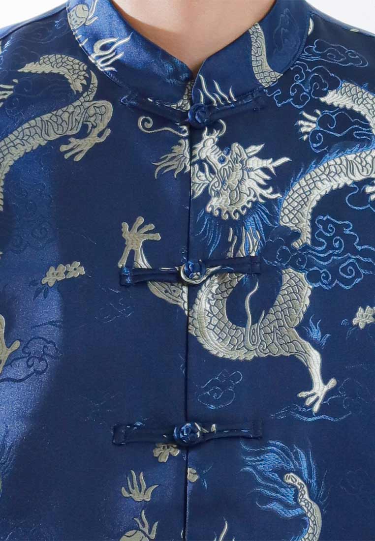 Alain Delon CNY Tang Fu Lelaki | Alain Delon Mens Tang Fu Jacquard Short Sleeve - 14526008