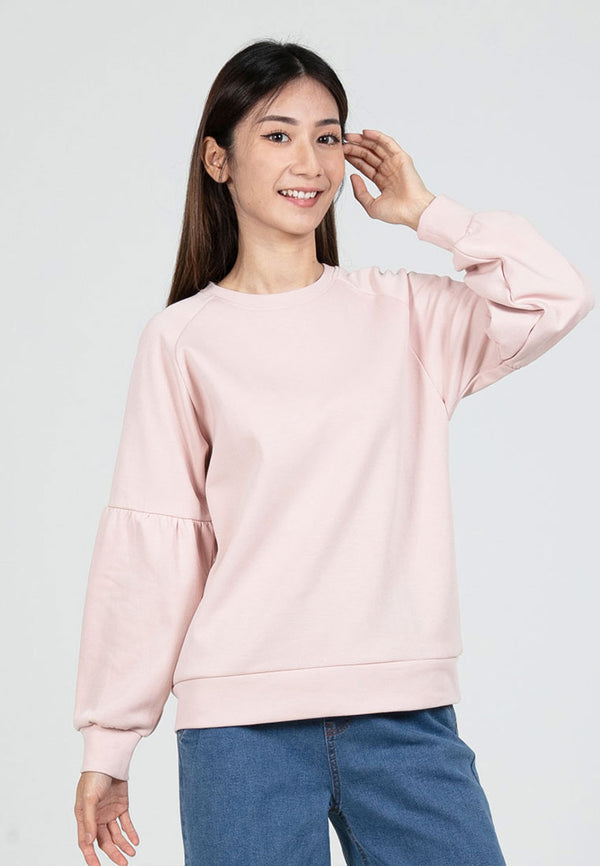 Forest Ladies Cotton Interlock Raglan Long Sleeve Top Women Loose Fit T-Shirt Casual Plain Sweatshirt - 822413