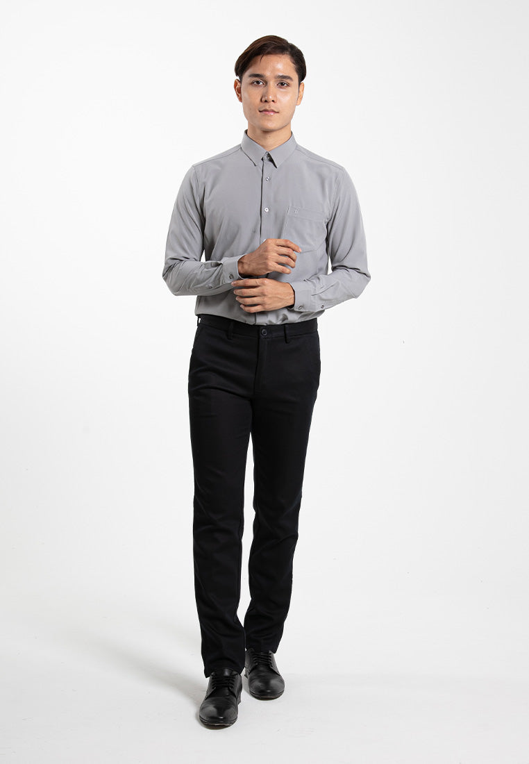 Byford Slim Fit Flat Front Cotton Pants - 3223003A