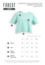 Forest Ladies Cotton Interlock Raglan Sleeve Round Neck Plain Cropped Top Ladies Casual Crop T-Shirt - 822407