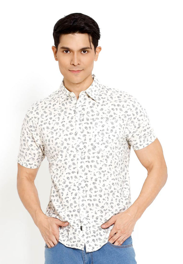 Forest Woven Full Printed Short Sleeve Men Shirt | Baju Kemeja Lelaki - 621436