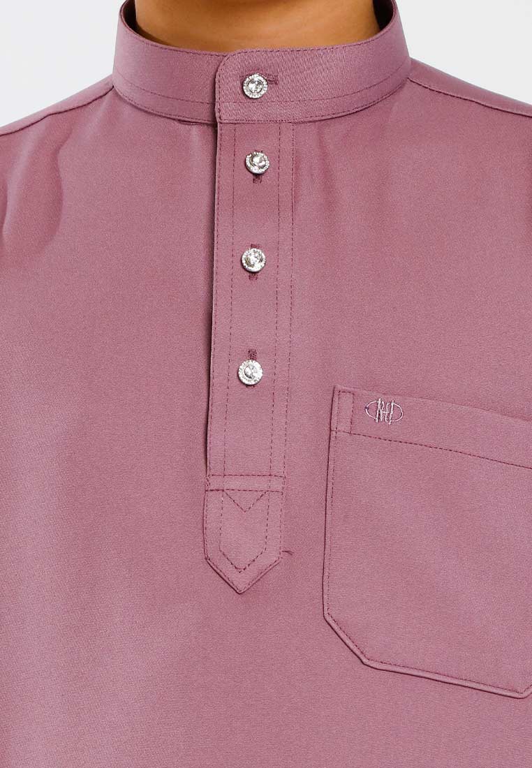 Forest x Hatta Dolmat Baju Melayu Budak Cekak Musang Regular Fit - FK23766BM -76SmokePurple