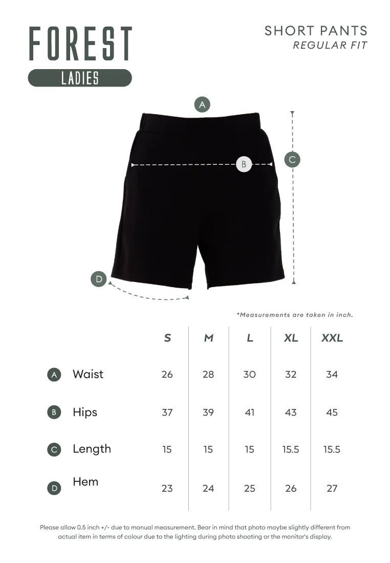 Forest Seluar Pendek Perempuan | Forest Ladies Cotton Interlock Casual Shorts Women Short Pants - 860168
