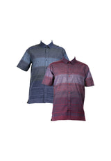 Alain Delon Short Sleeve Modern Fit Linen Look Floral Shirt - 14423007