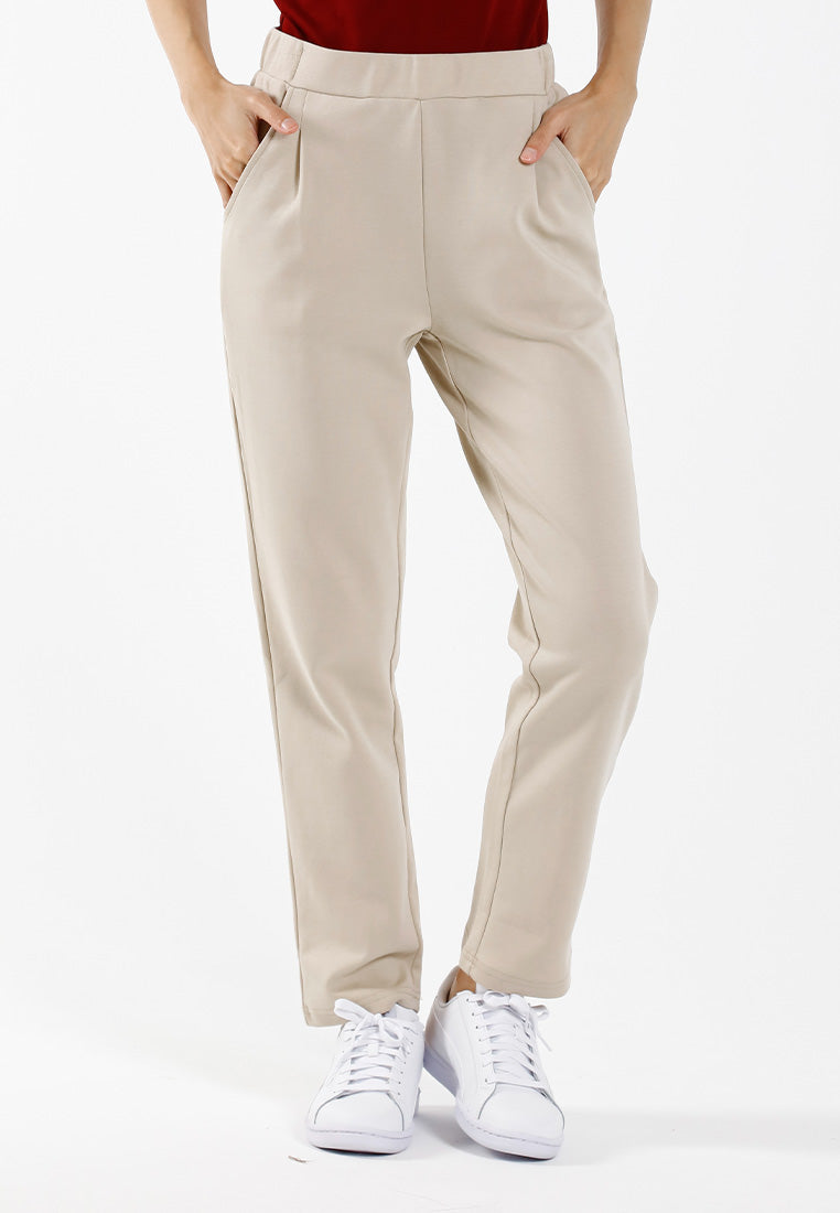 Forest Seluar Panjang Perempuan | Forest Ladies Cotton Interlock Tapered Pants Women Casual Long Pants - 810500