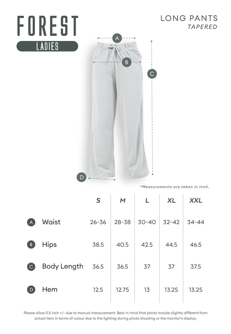 Forest Ladies Cotton Tapered Pants Women Plain Elastic Waist Long Pants | Seluar Panjang Perempuan - 810495