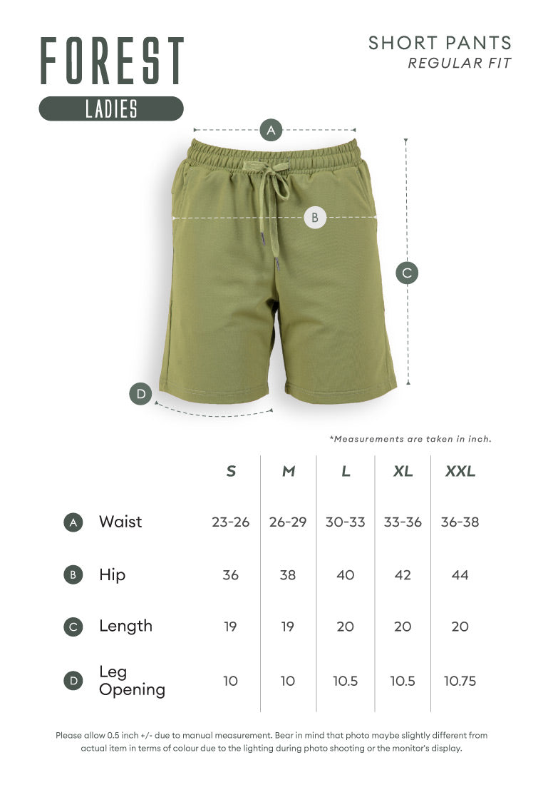 Forest Ladies Elastic Cotton Terry Short Pant - 865095