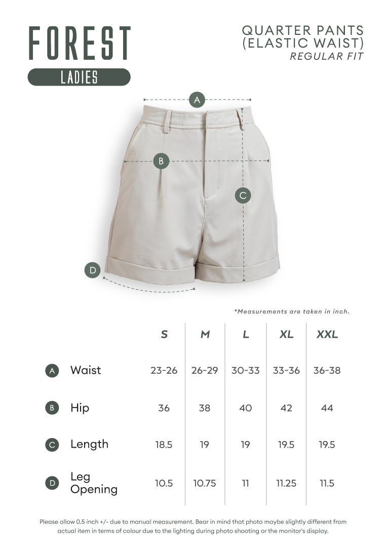 Forest Ladies 18.5/19.5" Cotton Twill Bermuda Quarter Cargo Casual Pants | Seluar Perempuan - 865096