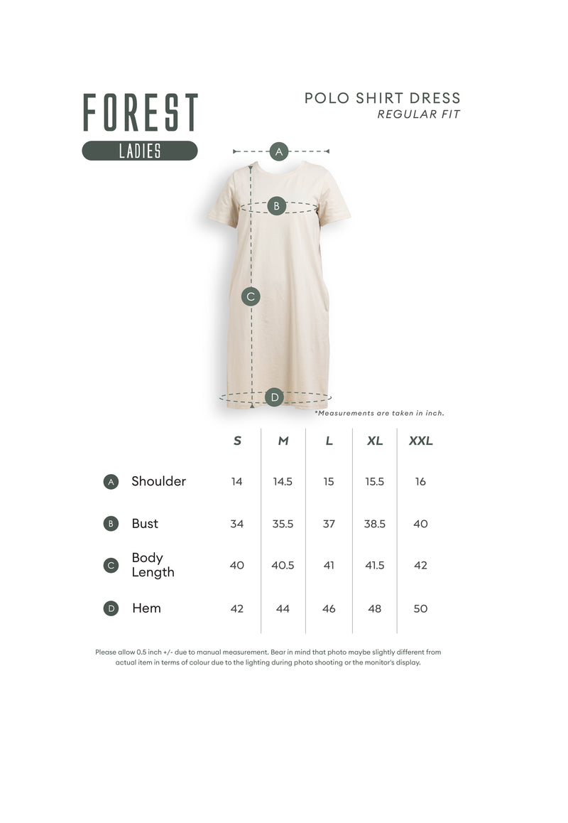 Forest Ladies Cotton Interlock Round Neck T-Shirt Dress Women Casual Short Sleeve Dress - 880010