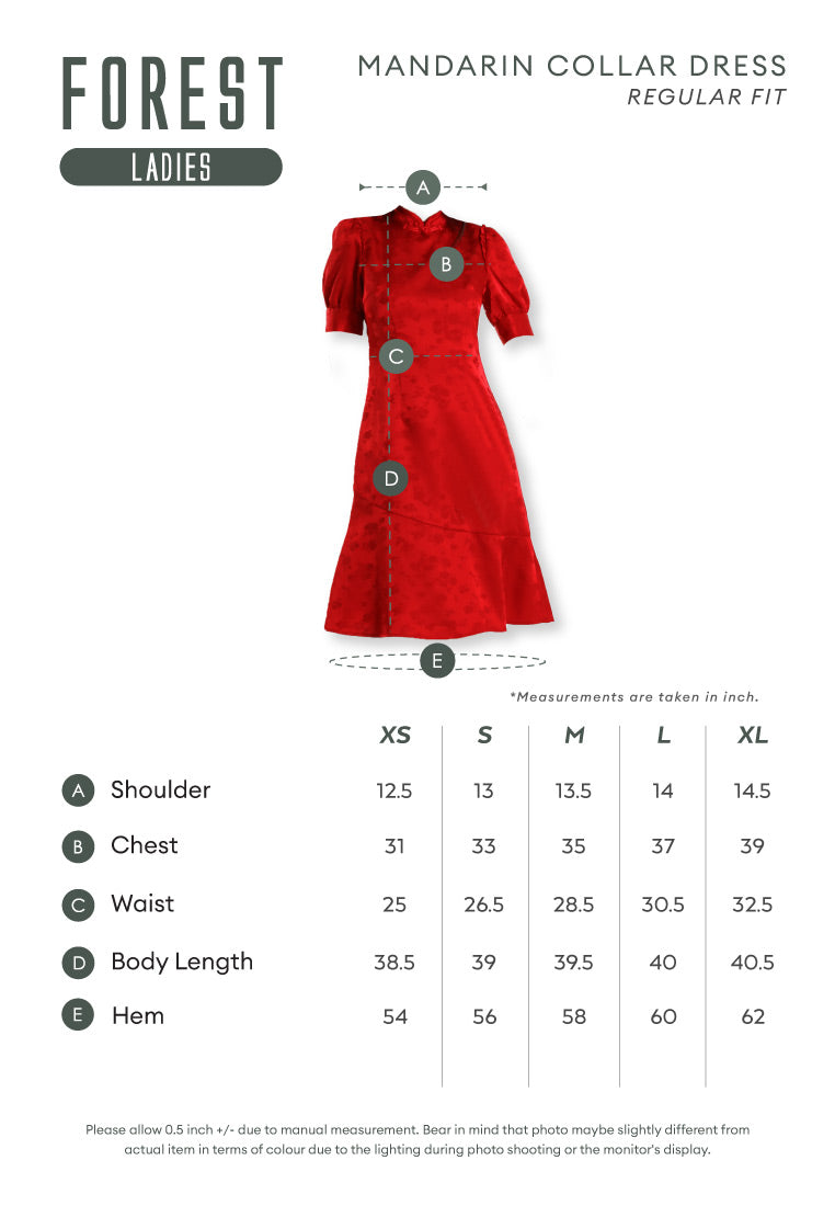 Forest Ladies Jacquard Puff Sleeve Cheongsam Dress Women Cheongsam - 885088