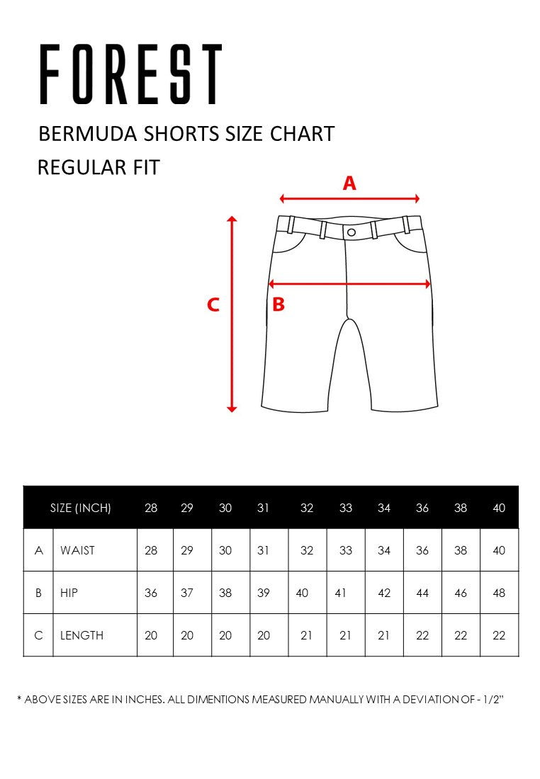 Forest Cotton Twill Plain Bermuda Shorts Pants Men | Seluar Pendek Lelaki - 670199