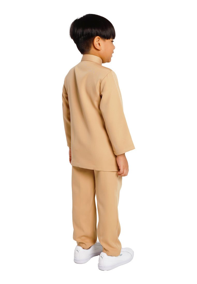 Forest x Hatta Dolmat Baju Melayu Budak Cekak Musang Regular Fit - FK23766BM -13Khaki