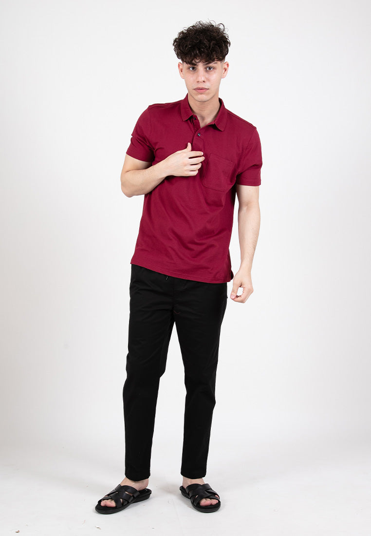 Forest Two Tone Pique Cotton Regular Fit Polo T Shirt Men Collar Tee with Pocket | Baju T shirt Lelaki Polo - 23810