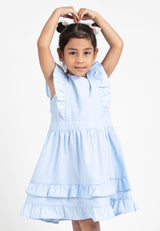 Forest Kids Girl Woven Sleeveless Ruffles Dress I Baju Budak Perempuan Girl Dress - FK885012