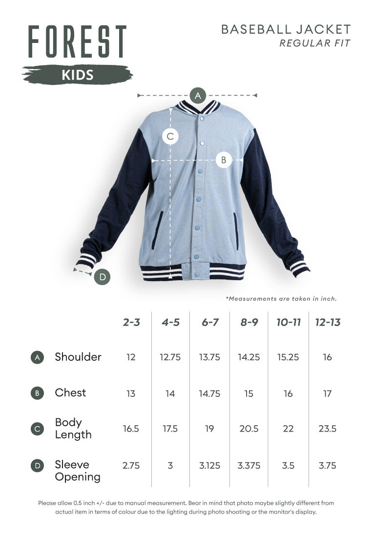 Forest Jacket/Seluar Budak Lelaki | Forest x One Piece Air Cotton Kids Long Pants/Baseball Jacket - FOK10001/FOK30000