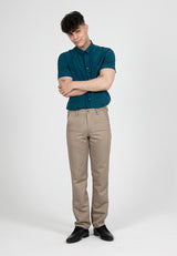 Byford Slim Fit Flat Front Cotton Pants - 3223001A