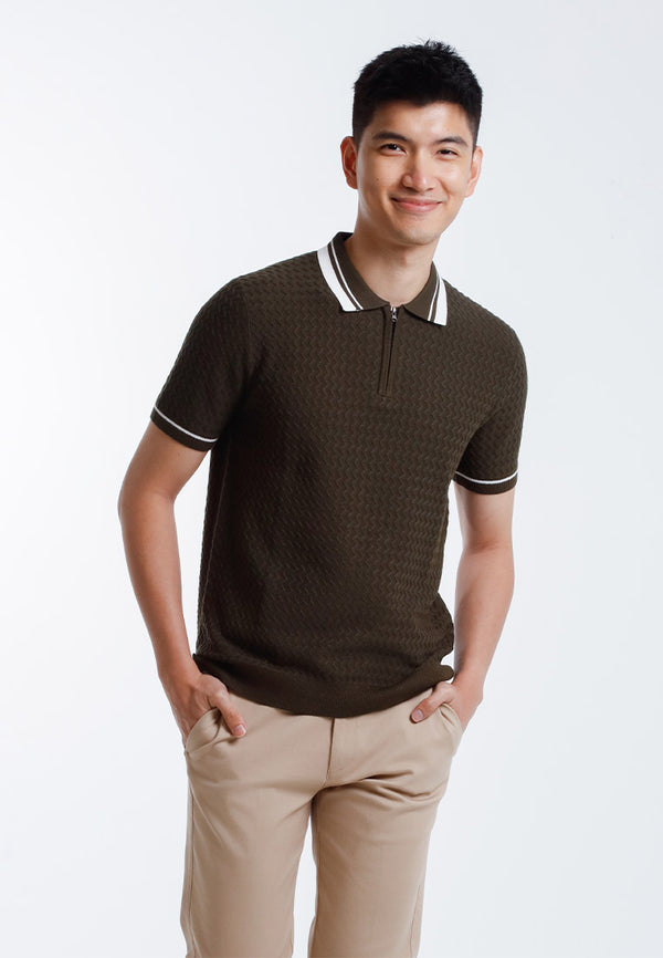 Alain Delon Tshirt Lelaki Lengan Pendek | Alain Delon Knits Polo Shirt Short Sleeve - 16025006