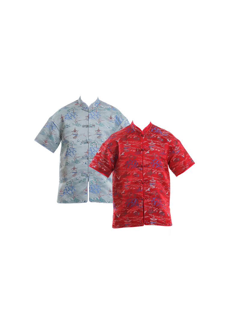 Byford CNY Tang Fu Lelaki | Byford Mens Tang Fu Jacquard Short Sleeve - 3426903Z