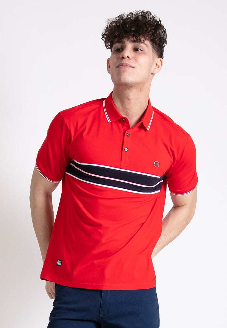 Forest Stretchable Soft Cotton Polo T Shirt Men Slim Fit Collar Tee | Baju T Shirt Lelaki - 23813