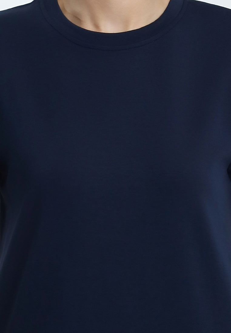 Forest Dress Perempuan | Forest Ladies Cotton Interlock Round Neck Casual Short Sleeve Woman Dress - 880010