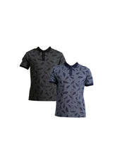 Forest Slim Fit Full Print Polo T Shirt Men Collar Tee | Baju T Shirt Lelaki - 23885