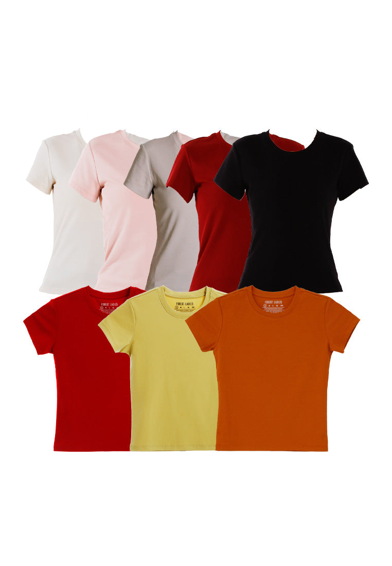 Forest Ladies Premium Cotton Stretchable Round Neck Tee | Baju T Shirt Perempuan - 822436