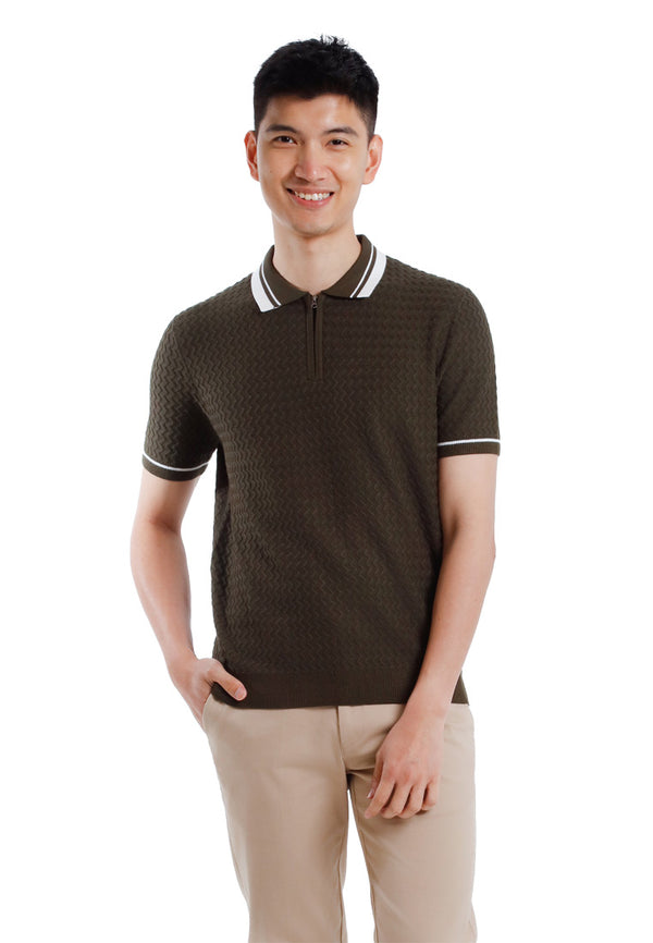 Alain Delon Tshirt Lelaki Lengan Pendek | Alain Delon Knits Polo Shirt Short Sleeve - 16025006