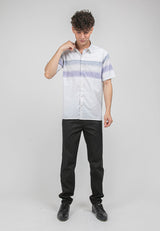Alain Delon Short Sleeve Modern Fit Linen Look Floral Shirt - 14422066