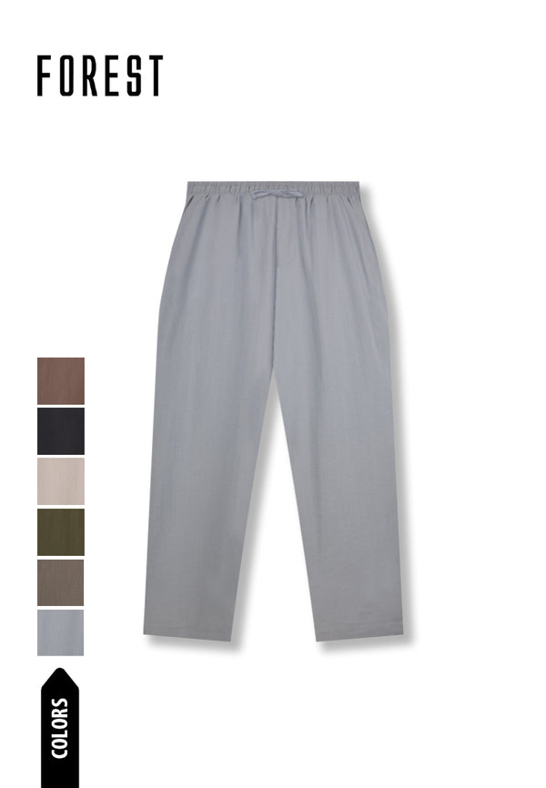 (1 Pc) Forest Unisex Linen Feel Cotton Long Bottom Pyjamas - FPU0021L