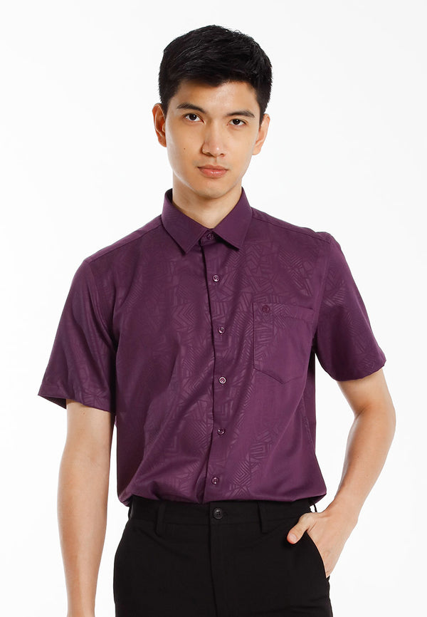 Alain Delon Baju Kolar Lelaki | Alain Delon Cotton Spandex Modern Fit Short Sleeve Collar - 14525015