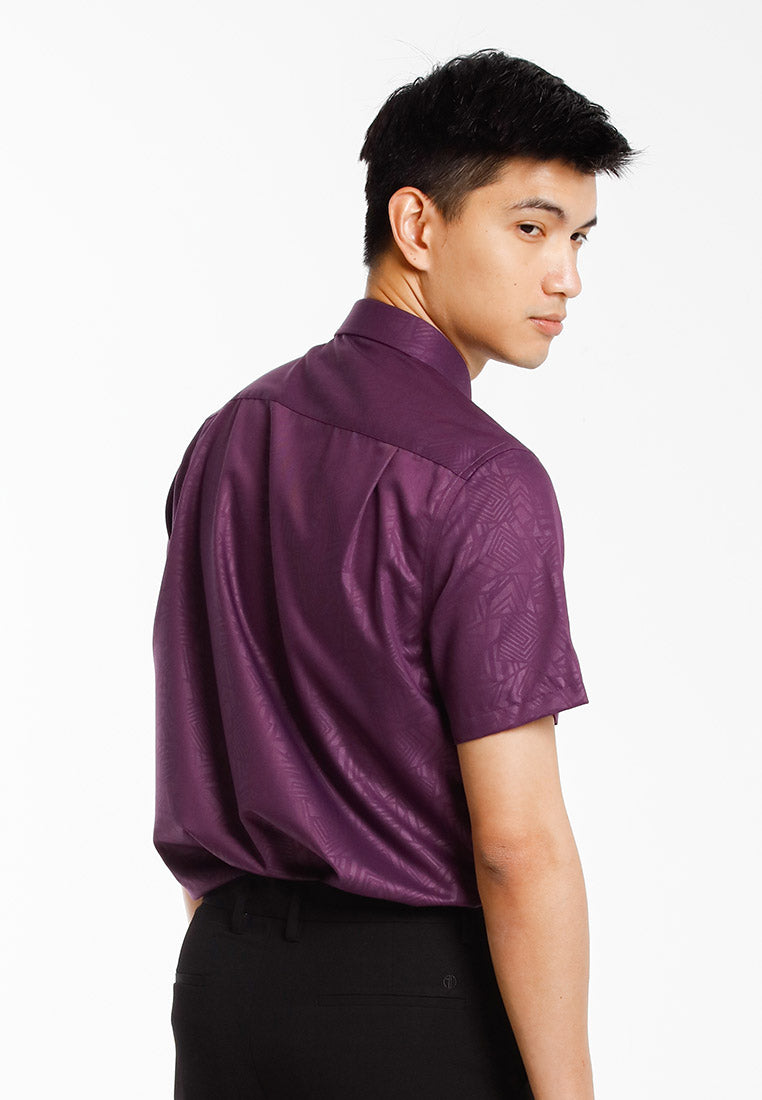 Alain Delon Baju Kolar Lelaki | Alain Delon Cotton Spandex Modern Fit Short Sleeve Collar - 14525015
