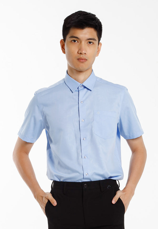 Alain Delon Baju Kolar Lelaki | Alain Delon Cotton Spandex Modern Fit Short Sleeve Collar - 14525017
