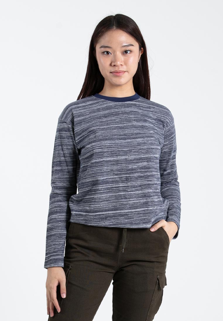 Forest Ladies Cotton Terry Long Sleeve Crop Top Women Crop T-Shirt | Baju Perempuan - 822406