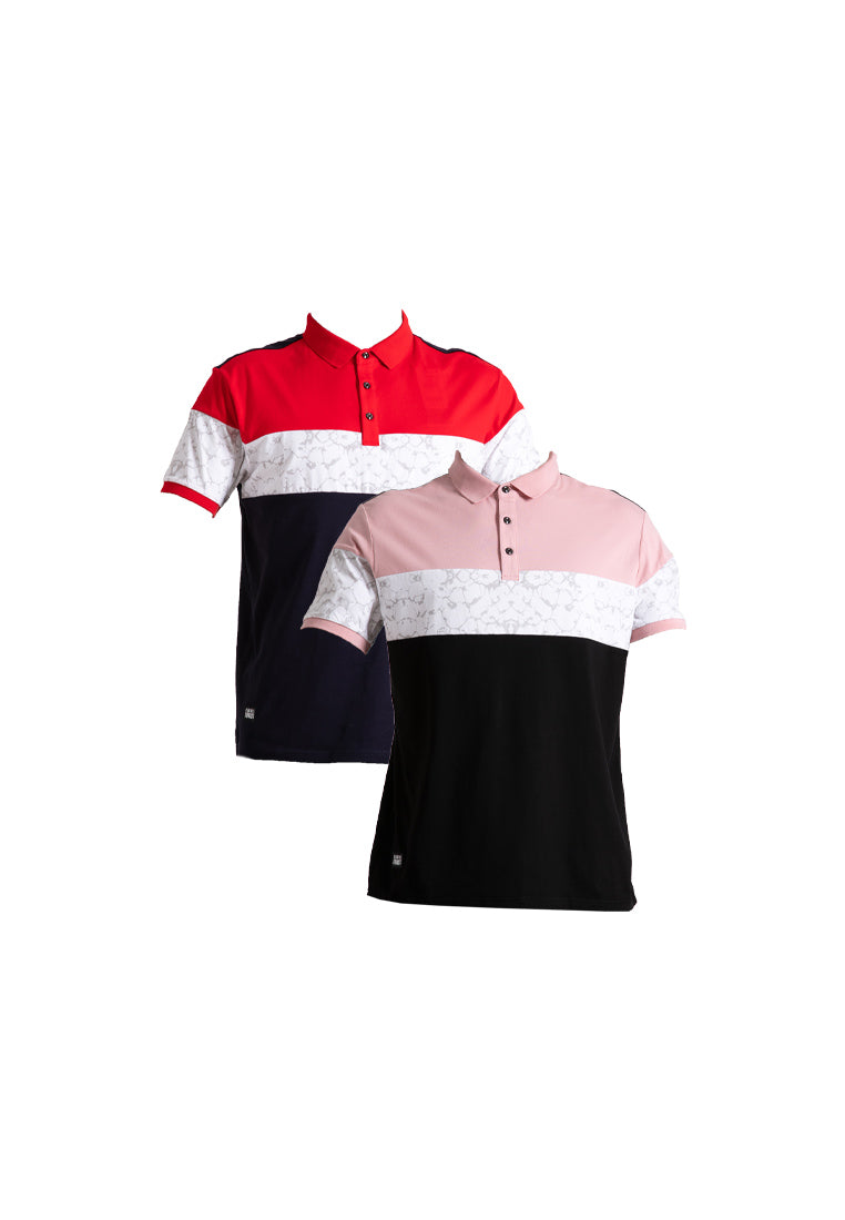 Forest  Stretchable Soft Cotton Colour Block Short Sleeve Cut & Sew Men Polo T Shirt | T Shirt Lelaki - 23817