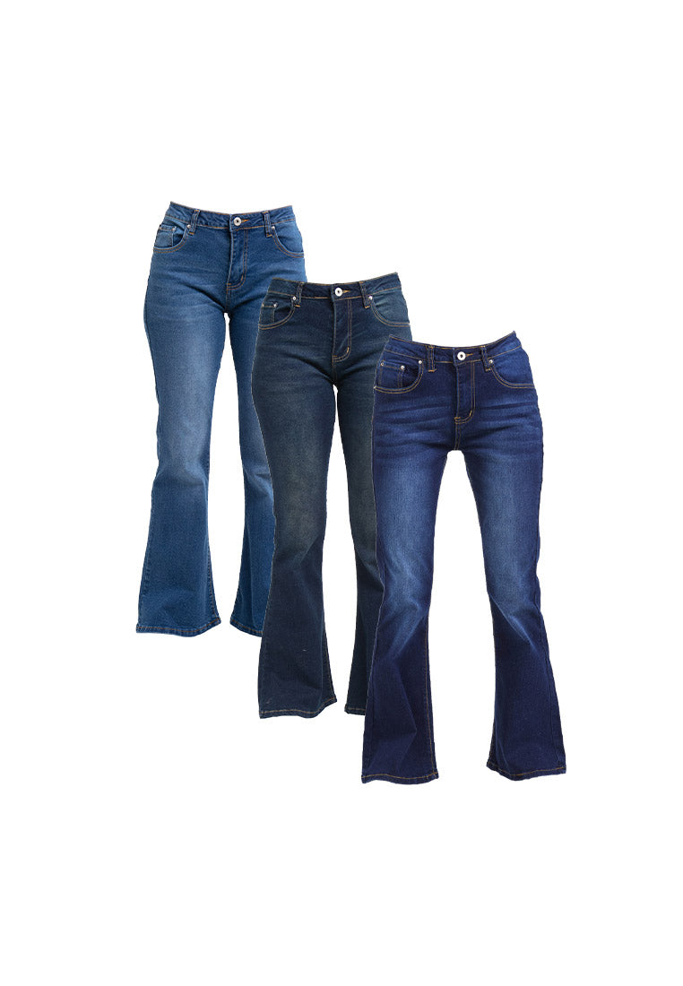 Forest Ladies Mid Waist Stretchable Boot Cut Jeans Women | Seluar Jeans Perempuan - 810474