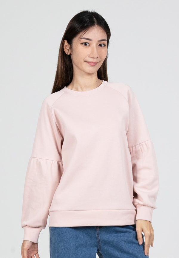 Forest Ladies Cotton Interlock Raglan Long Sleeve Top Women Loose Fit T-Shirt Casual Plain Sweatshirt - 822413