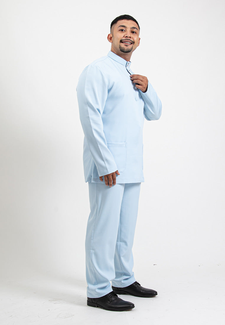 Forest x Hatta Dolmat Baju Melayu Cekak Musang Regular Fit - BM23766 -32LtBlue