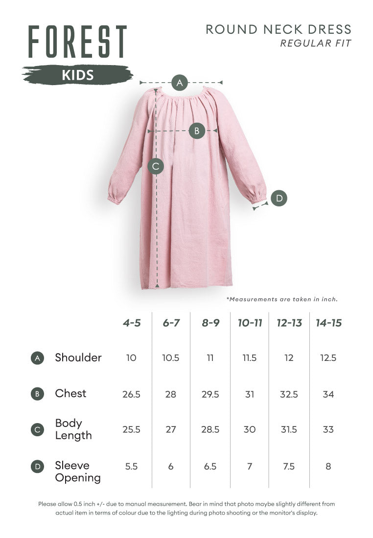 Forest Kids Girl Jacquard Long Sleeve Party Dress with Cotton Lining | Baju Budak Perempuan - FK885071