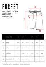 Forest Kids Girl Elastic Waist Short Pants Denim Paperbag Shorts | Seluar Budak Perempuan - FK865004