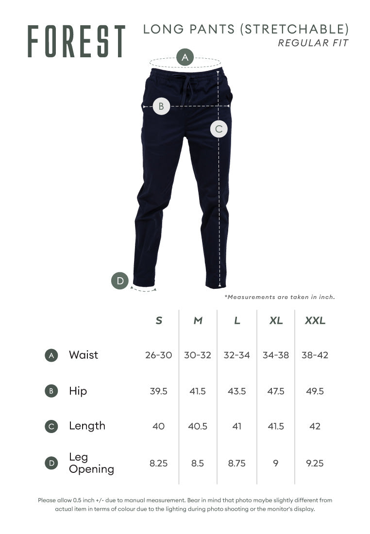 Forest Cotton Twill Stretchable Cargo Pants Men Cargo Long Pants Trousers | Seluar Lelaki Cargo Panjang - 10771