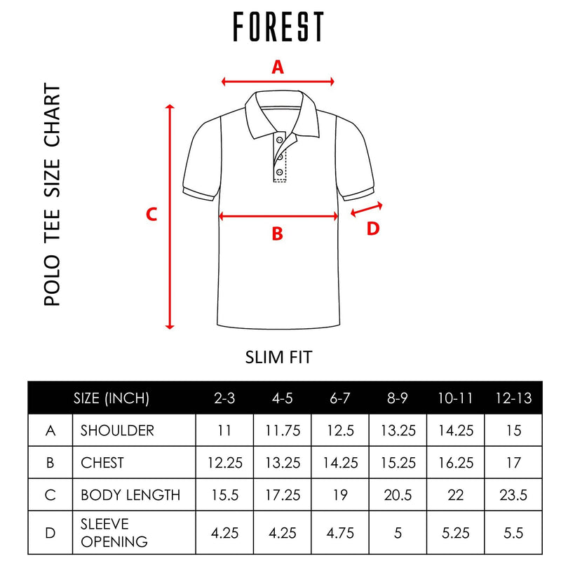 Forest Kids Stretchable Cotton Cut & Sew Polo Tee Collar Tee | Baju T Shirt Budak Lelaki - FK20295