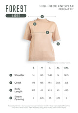 Forest Ladies Basic Plain High Neck Short Sleeve Knit Top | Baju Perempuan - 822348