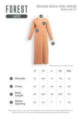 Forest Ladies Rayon Floral Pattern Long Sleeve Midi Dress Women Dress | Baju Lengan Panjang Perempuan - 885072