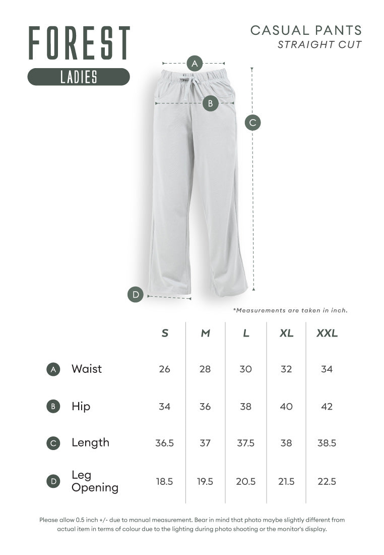 Forest Ladies Straight Cut Pants Roman Women Casual Long Pants | Seluar Perempuan - 810532