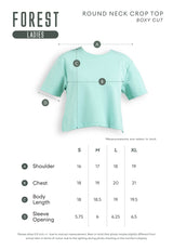 Forest Ladies Round Neck Cotton Terry Boxy Croped Top | Baju T-Shirt Perempuan - 822264