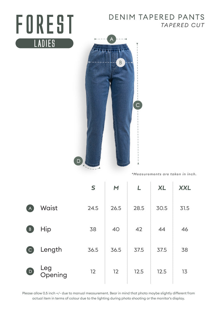 Forest Ladies Stretchable Denim Jersey Tapered Pants | Seluar Jeans Perempuan - 810489